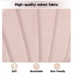STILVORA Bed Frame 3ft Single with upholstered headboard pink velvet - thumbnail 8