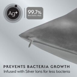 Silver Cloud Women's Silver Ion Infused White & Charcoal Pillowcase Set in Metallics - thumbnail 3