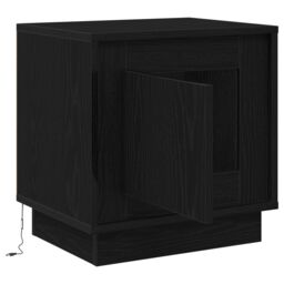 Berkfield Home Bedside Cabinets with LED Lights 2 pcs Black Oak 44x34, 5x45 cm - thumbnail 6