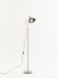Orsina Highly Manoeuvrable Grey Wood & Metal Floor Lamp, Sturdy Design Bedroom Floor Lamp, Sleek Modern Lamp - thumbnail 4