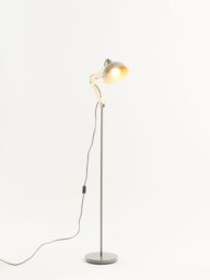 Orsina Highly Manoeuvrable Grey Wood & Metal Floor Lamp, Sturdy Design Bedroom Floor Lamp, Sleek Modern Lamp - thumbnail 5