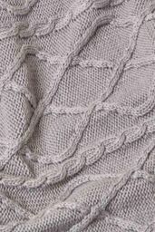 Homescapes Diamond Cable Knit Cotton Throw in Grey - Size: 150 cm x 200 cm - thumbnail 3