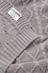Homescapes Diamond Cable Knit Cotton Throw in Grey - Size: 150 cm x 200 cm - thumbnail 5