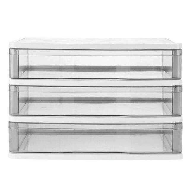 KORVIXA 3 Layer Clear Plastic Drawer Storage Organizer Box - Size: 900mm - image 1