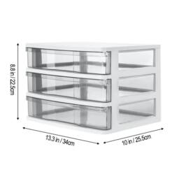 KORVIXA 3 Layer Clear Plastic Drawer Storage Organizer Box - Size: 900mm - thumbnail 2