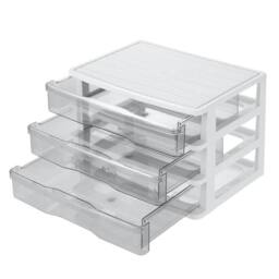 KORVIXA 3 Layer Clear Plastic Drawer Storage Organizer Box - Size: 900mm - thumbnail 3