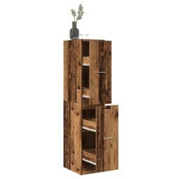 Berkfield Home Apothecary Cabinet Old Wood 30x41x144.5 cm Engineered Wood in Brown - thumbnail 1