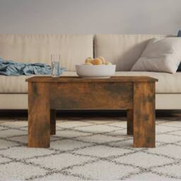 Berkfield Home Coffee Table Smoked Oak 79x49x41 cm Engineered Wood in Brown - Size: 79 x 49 x 41 cm - thumbnail 2