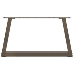 Berkfield Home Modern Dining Table Legs V-Shape 2 pcs Natural Steel 60x(30-31.3) in Brown - thumbnail 5