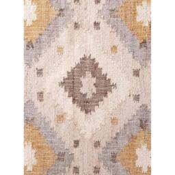 THE RUGS Roya Afghan Kelim Runner Rug Handwoven Flatweave Jute Cotton in Cream - Size: 160 cm x 230 cm - thumbnail 2