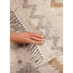 THE RUGS Roya Afghan Kelim Runner Rug Handwoven Flatweave Jute Cotton in Cream - Size: 160 cm x 230 cm - thumbnail 3