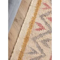 THE RUGS Roya Afghan Kelim Runner Rug Handwoven Flatweave Jute Cotton in Cream - Size: 160 cm x 230 cm - thumbnail 5