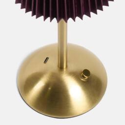 OHS Pleated Bedside Lamp LED Rechargeable Cordless Night Light in Burgundy - thumbnail 7