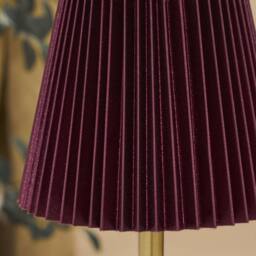 OHS Pleated Bedside Lamp LED Rechargeable Cordless Night Light in Burgundy - thumbnail 3