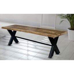 Jaipur Furniture Ltd Induse Bench - Mango Wood/Iron - L44 x W180 x H45 cm - Mango PP Saw Finish in Brown - thumbnail 4