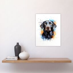"Artery8 Wall Art Print Black Labrador Retriever Lovers Gift Watercolour Pet Portrait Painting Artwork Poster - Size: W18"" x H24""" - thumbnail 4
