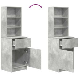 Berkfield Home Bedside Cabinet Concrete Grey 39x35x125 cm Engineered Wood - Size: 39 x 35 x 125 cm - thumbnail 9