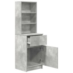 Berkfield Home Bedside Cabinet Concrete Grey 39x35x125 cm Engineered Wood - Size: 39 x 35 x 125 cm - thumbnail 5