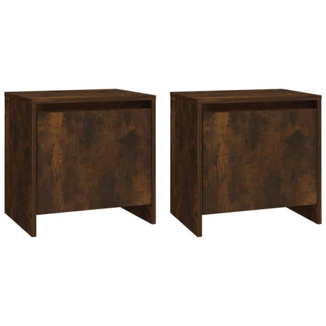 Berkfield Home Bedside Cabinets 2 pcs Smoked Oak 45x34x44.5 cm Engineered Wood in Brown - image 1
