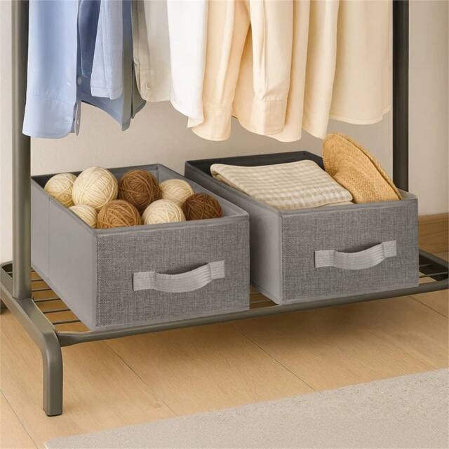 VOGREX 4-Pack Grey Foldable Fabric Storage Bins with Handles Organizer - image 1