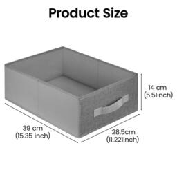 VOGREX 4-Pack Grey Foldable Fabric Storage Bins with Handles Organizer - thumbnail 2