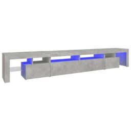 Berkfield Home TV Cabinet with LED Lights Concrete Grey 260x36.5x40 cm - thumbnail 2