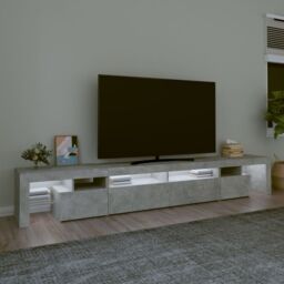 Berkfield Home TV Cabinet with LED Lights Concrete Grey 260x36.5x40 cm - thumbnail 3