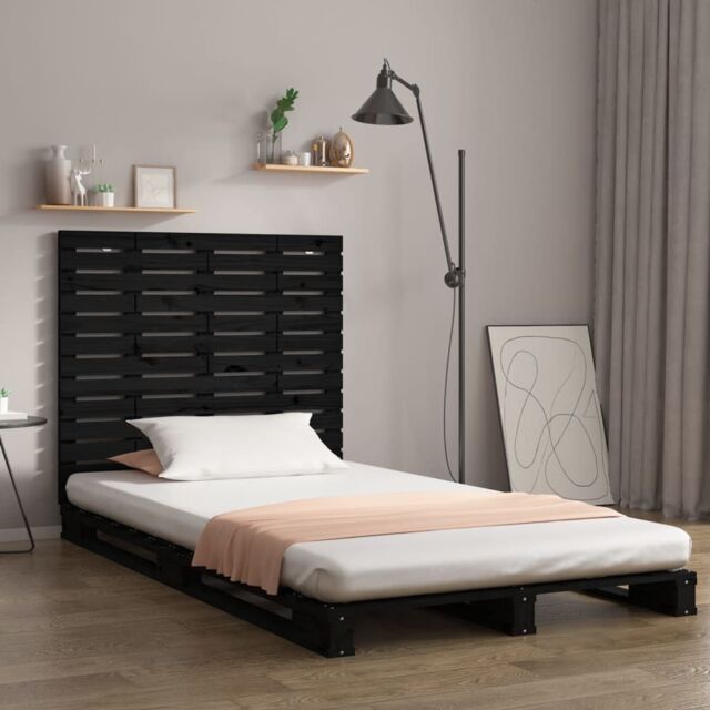 Berkfield Home Wall Headboard Black 81x3x91.5 cm Solid Wood Pine - image 1