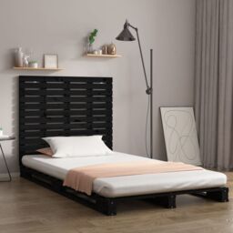 Berkfield Home Wall Headboard Black 81x3x91.5 cm Solid Wood Pine - thumbnail 1