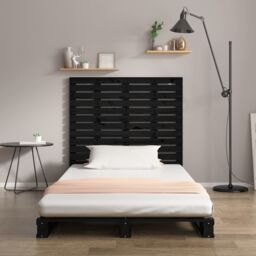 Berkfield Home Wall Headboard Black 81x3x91.5 cm Solid Wood Pine - thumbnail 3
