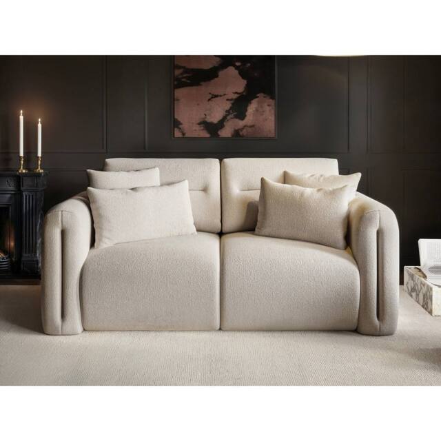Solace+Co Mabel 2 Seater Fabric Sofa in Beige - image 1