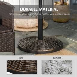 OUTSUNNY Patio Weighted Umbrella Base Parasol Holder Outdoor Stand in Bronze - thumbnail 5