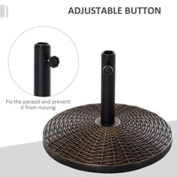 OUTSUNNY Patio Weighted Umbrella Base Parasol Holder Outdoor Stand in Bronze - thumbnail 4