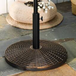 OUTSUNNY Patio Weighted Umbrella Base Parasol Holder Outdoor Stand in Bronze - thumbnail 1