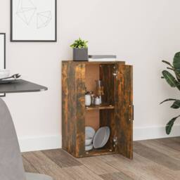 Berkfield Home Sideboard Smoked Oak 40x33x70 cm Engineered Wood in Brown - Size: 40 x 33 x 70 cm - thumbnail 7