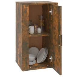 Berkfield Home Sideboard Smoked Oak 40x33x70 cm Engineered Wood in Brown - Size: 40 x 33 x 70 cm - thumbnail 8
