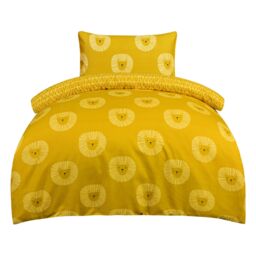 Smart Living Luxury Super Soft Lion Reversible Duvet Set & Pillowcases in Gold - Size: Single - thumbnail 3