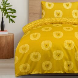 Smart Living Luxury Super Soft Lion Reversible Duvet Set & Pillowcases in Gold - Size: Single - thumbnail 9