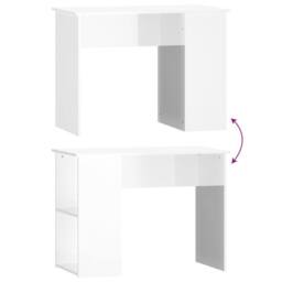 Berkfield Home Desk High Gloss White 100x55x75 Engineered Wood - thumbnail 6