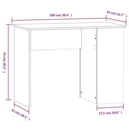 Berkfield Home Desk High Gloss White 100x55x75 Engineered Wood - thumbnail 8