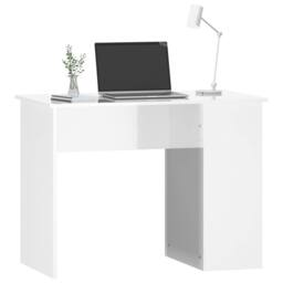 Berkfield Home Desk High Gloss White 100x55x75 Engineered Wood - thumbnail 3