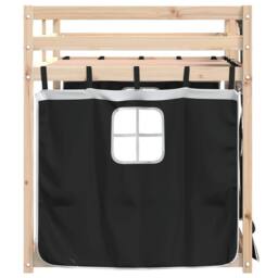 Berkfield Home Bunk Bed without Mattress White&Black 90x190 cm Single Solid Wood Pine in Black - thumbnail 6
