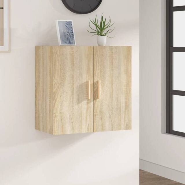 Berkfield Home Wall Cabinet Sonoma Oak 60x30x60 cm Engineered Wood in Brown - Size: 60 x 30 x 60 cm - image 1