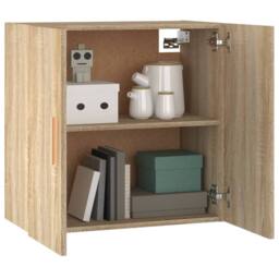 Berkfield Home Wall Cabinet Sonoma Oak 60x30x60 cm Engineered Wood in Brown - Size: 60 x 30 x 60 cm - thumbnail 4
