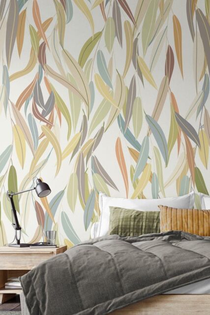 Origin Murals Willow Leaves Wall Mural in Natural - Size: W300 cm x H240 cm - image 1