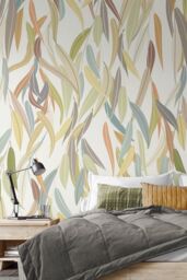 Origin Murals Willow Leaves Wall Mural in Natural - Size: W300 cm x H240 cm - thumbnail 1