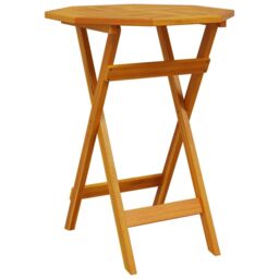 Berkfield Home Folding Garden Table √ò60x75 cm Solid Wood Acacia in Brown - Size: 60x75 cm - thumbnail 2