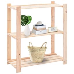 Berkfield Home 3-Tier Storage Racks 10 pcs 80x38x90 cm Solid Pinewood 150 kg in Beige - Size: 80 x 38 x 90 cm - thumbnail 2