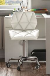 Home Discount Vida Designs Geo Adjustable Chair UKFR Fabric Armrest Ergonomic in White - thumbnail 2