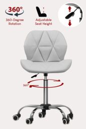 Home Discount Vida Designs Geo Adjustable Chair UKFR Fabric Armrest Ergonomic in White - thumbnail 8